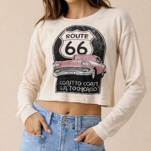 Altar’d State Graphic T-Shirt | Route 66 Tee | Altar’d State Crop Top | Small